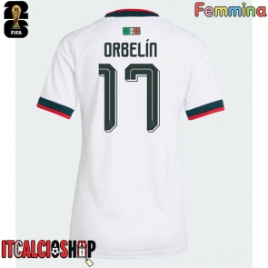 Messico Orbelin Pineda #17 Seconda Maglia Femmina Mondiali 2026 Manica Corta